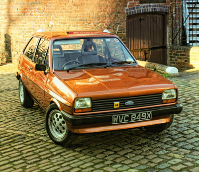 Vintage Ford Fiesta car.